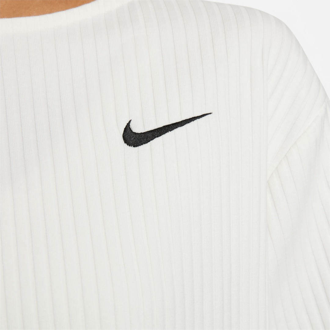 NIKE W NSW RIB JRSY SS TOP DV7870-133 Εκρού