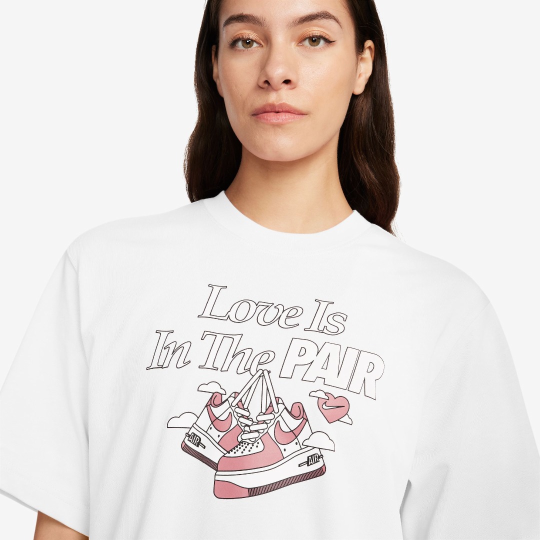 NIKE W NSW TEE OC 1 BOXY VDAY FQ8870-100 Λευκό