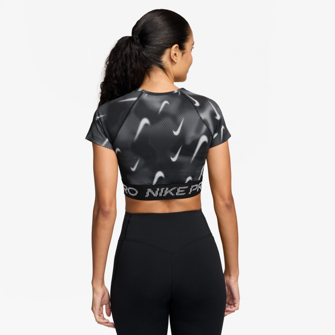 NIKE W NP DF SS TOP TT AOP HV9628-010 Λευκό-Μαυρο