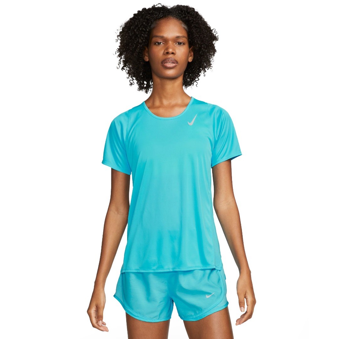 NIKE W NK DF RACE TOP SS DD5927-416 Τιρκουάζ