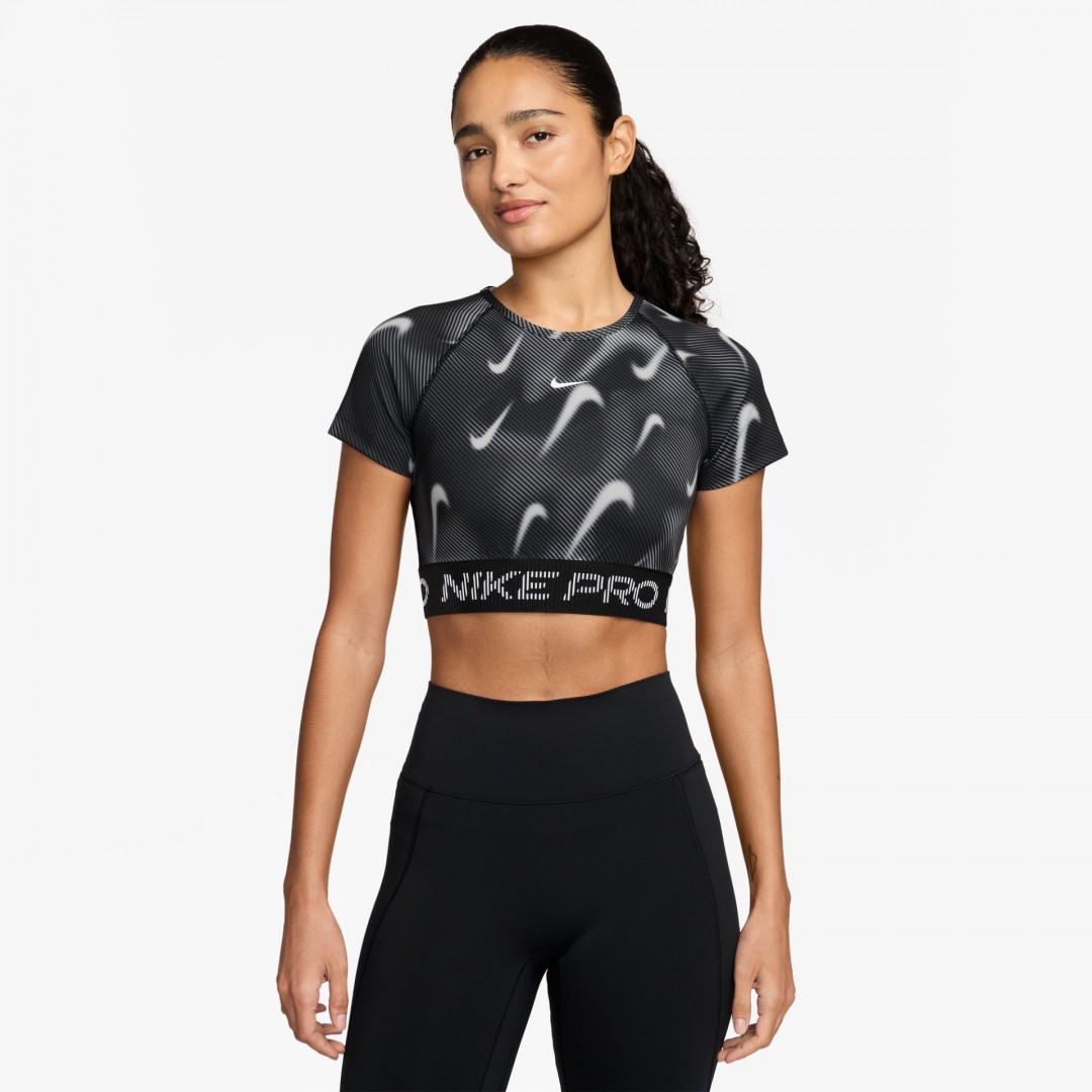NIKE W NP DF SS TOP TT AOP HV9628-010 Λευκό-Μαυρο