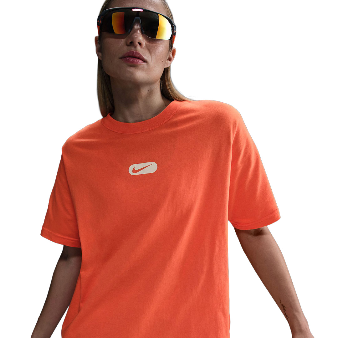 NIKE W NSW CLUB SS TEE OC SWOOSH HQ1698-842 Πορτοκαλί