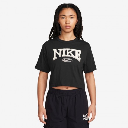 NIKE W NSW SS TEE OC VARZITY FZ2855-010 Μαύρο