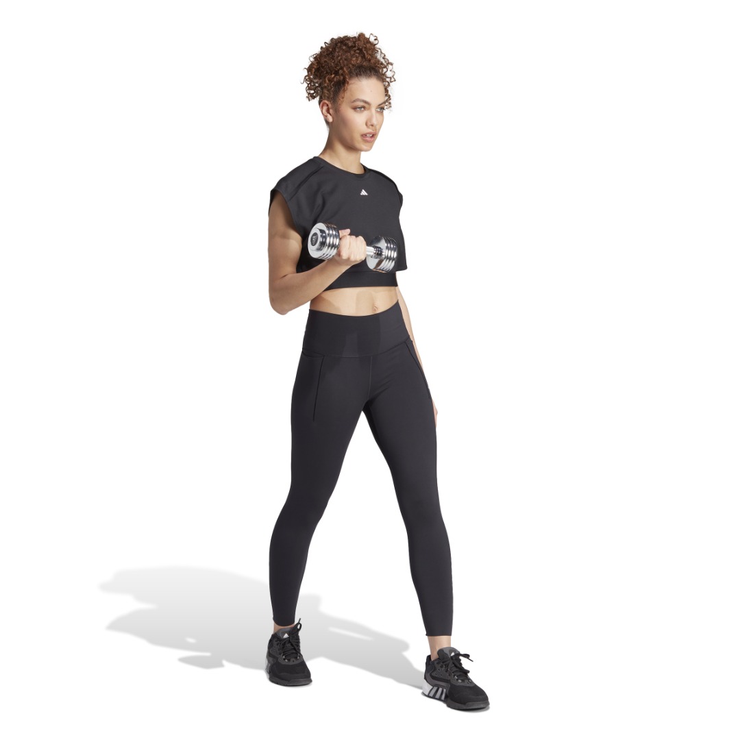 adidas Performance POWER CROP T IA1034 Μαύρο