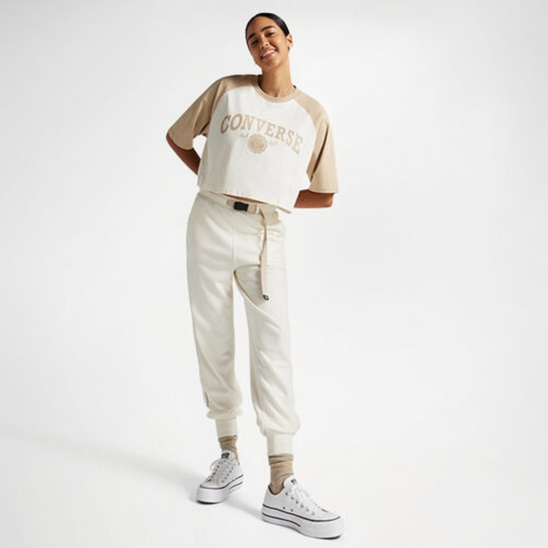 CONVERSE RETRO CROPPED T-SHIRT 10026050-A02 Ecru
