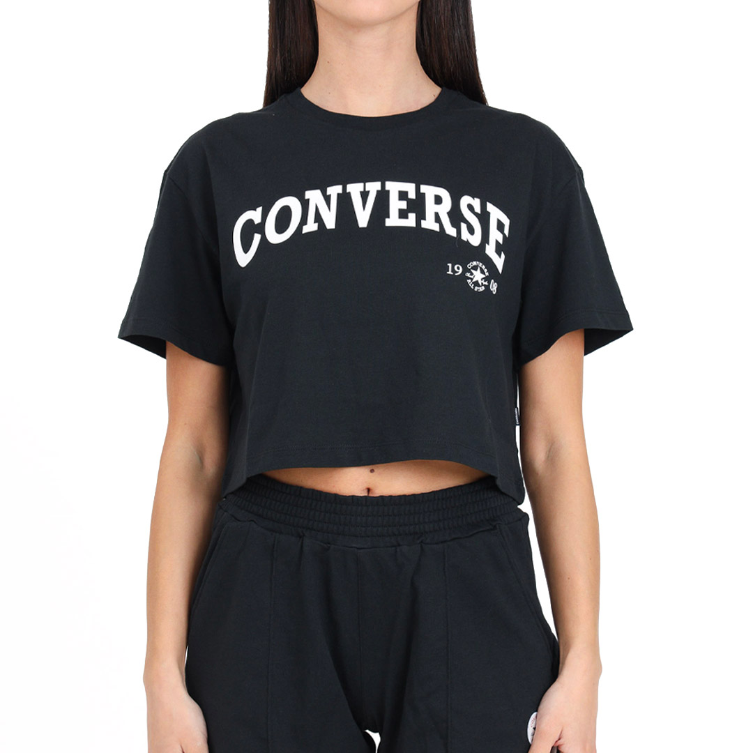 CONVERSE RETRO CHUCK CROPPED TEE 10027151-A02 Μαύρο