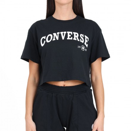 CONVERSE RETRO CHUCK CROPPED TEE 10027151-A02 Μαύρο