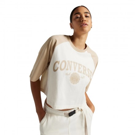 CONVERSE RETRO CROPPED T-SHIRT 10026050-A02 Εκρού
