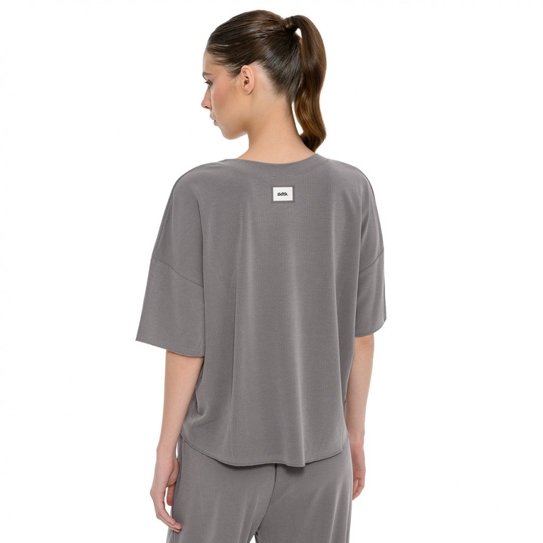 BODYTALK RIB STYLES TSHIRT SS 1261-903628-00509 Γκρί