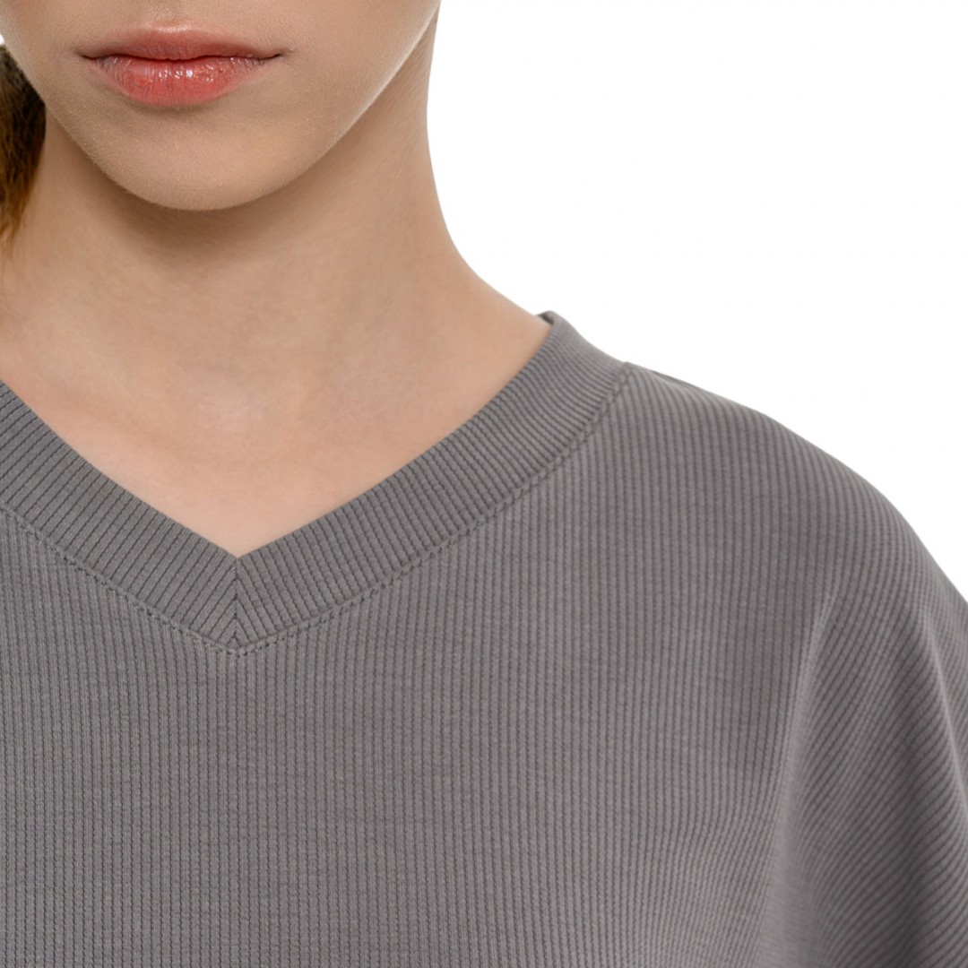 BODYTALK RIB STYLES TSHIRT SS 1261-903628-00509 Γκρί