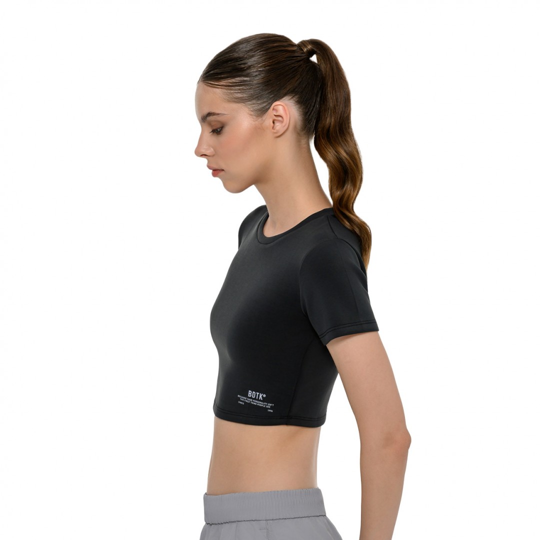 BODYTALK SCUBA CROP TOP SS 1261-908920-00100 Μαύρο