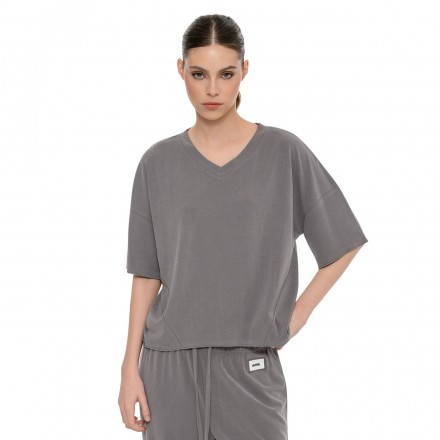 BODYTALK RIB STYLES TSHIRT SS 1261-903628-00509 Γκρί