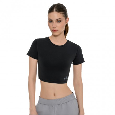 BODYTALK SCUBA CROP TOP SS 1261-908920-00100 Μαύρο