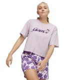 PUMA ESS+ BLOSSOM SHORT GRAPHIC TEE 680432-60 Λιλά Εικόνα 