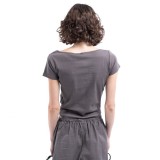 KARL KANI CORSET RIB TEE KW241-026-2-GREY Ανθρακί Εικόνα 0