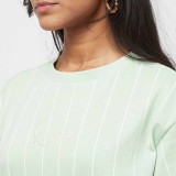 KARL KANI SMALL SIGNATURE PINSTRIPE OS TEE KW241-016-1-GREEN Βεραμάν Εικόνα 1