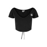 KARL KANI OG GATHERING CROP TEE KW241-041-3-BLACK Μαύρο Εικόνα 3