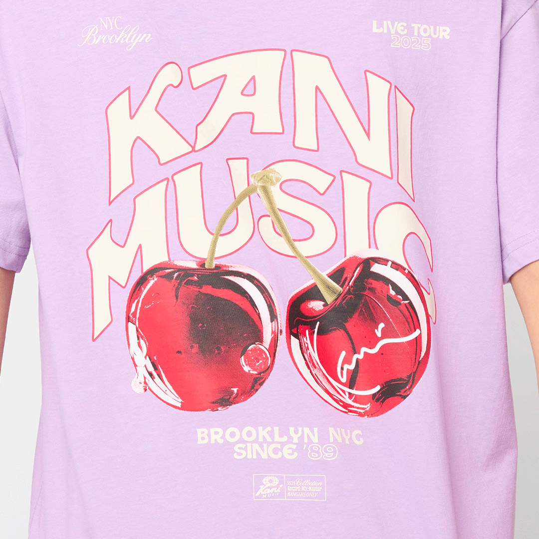 KARL KANI SIGNATURE CHERRY PRINT OS T-SHIRT KW252-026-2-VIOLET Μωβ