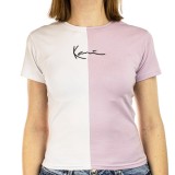 KARL KANI KK SMALL SIGNATURE SPLIT TOP CROP TEE KW231-001-2-PURPLE Purple Image 