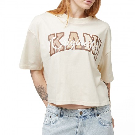 KARL KANI SERIF ORIGINATOR CROP TEE KW242-026-2-OFF WHITE Εκρού