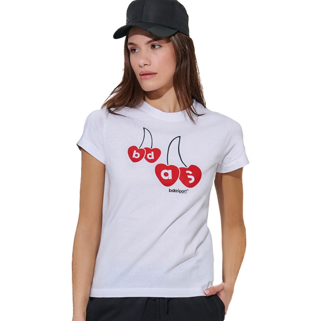 BODY ACTION WOMEN'S SLIM FIT T-SHIRT 051620-01-02 Λευκό