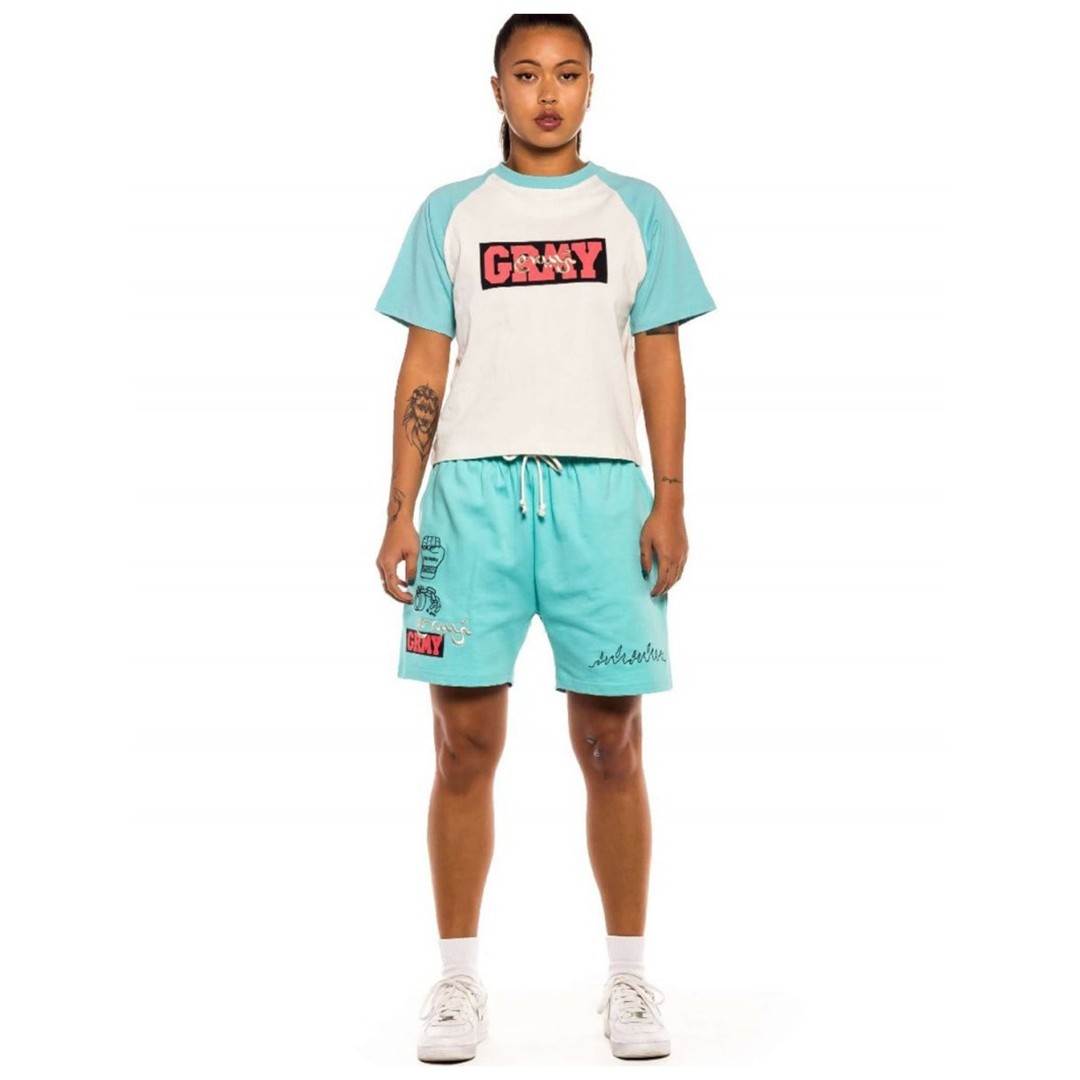 GRIMEY DAY DREAMER GIRL RAGLAN TEE GGRT154-BLU Μπλε