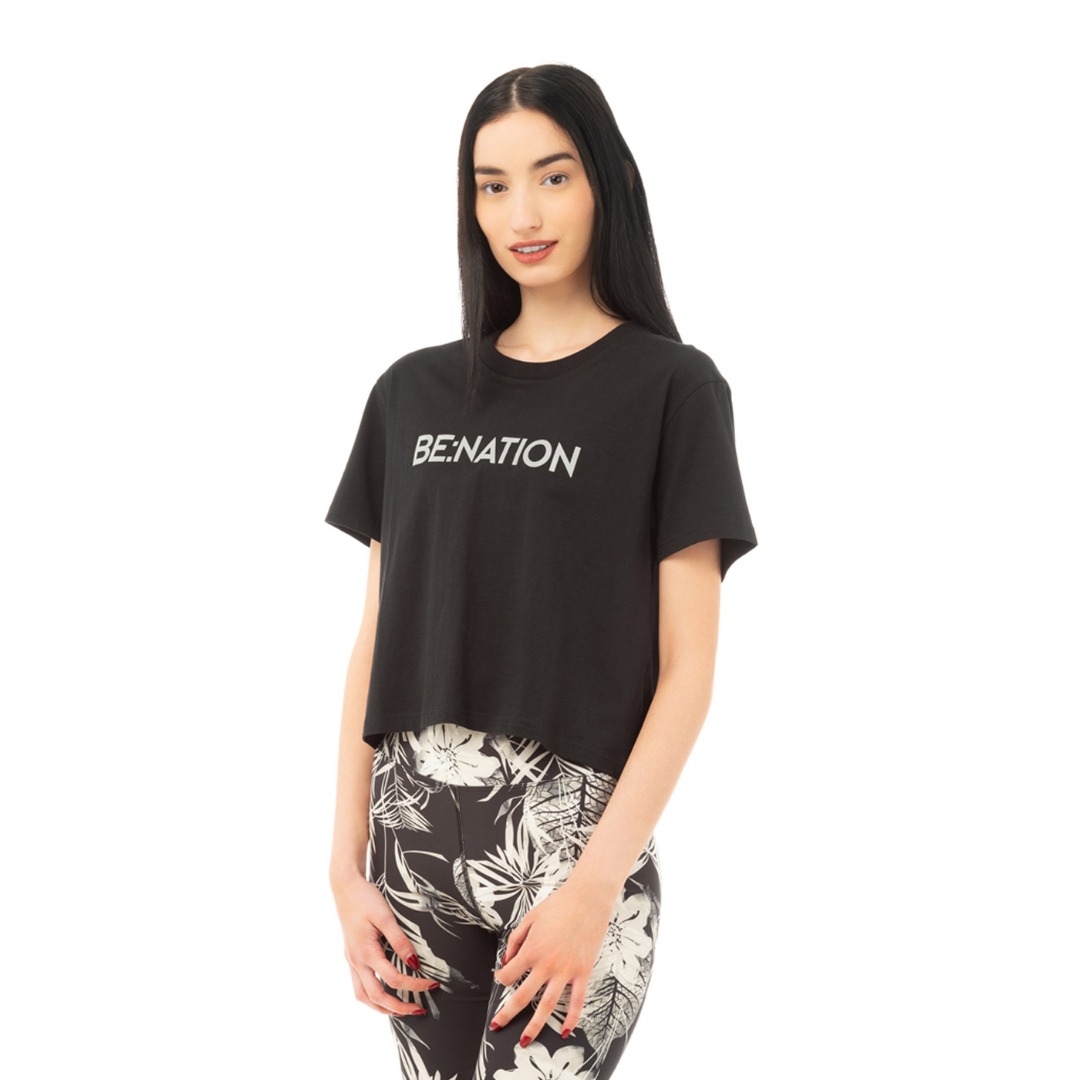 BE:NATION S/S CROP TOP 05112403-01 Μαύρο