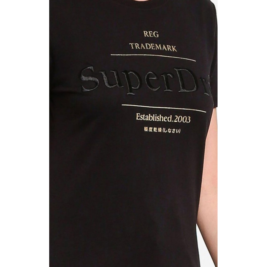 SUPERDRY ESTABLISHED TEE W1010236A-02A Μαύρο