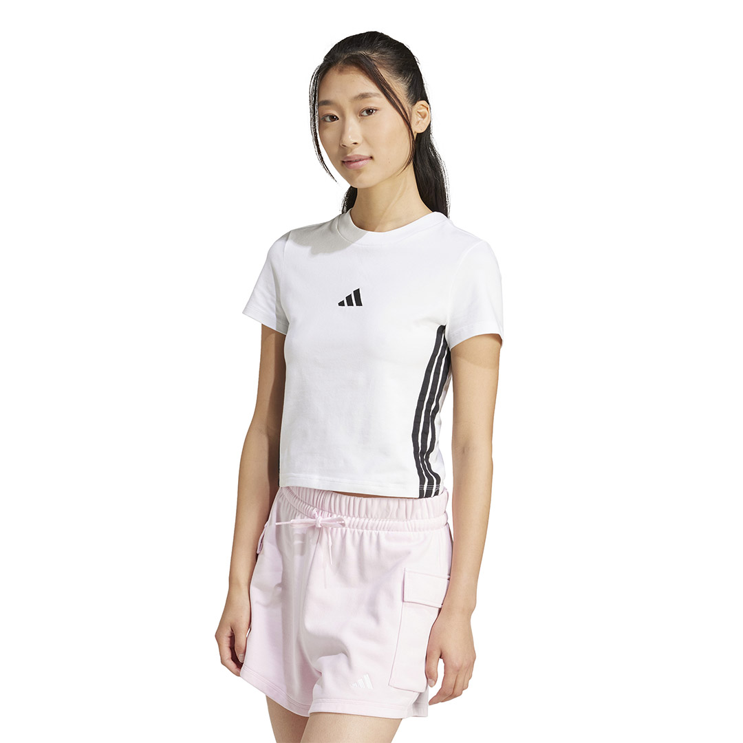 adidas sportswear W 3S SJ BABY T JE1239 Λευκό