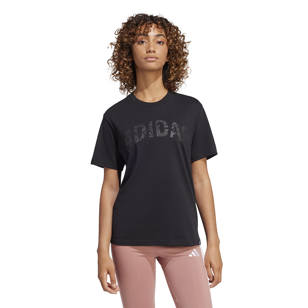 adidas sportswear W C CAMO WV TEE JJ4105 Μαύρο