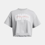 UNDER ARMOUR HW SCRIPTED WM CROP SS 1383050-011 Γκρί Εικόνα 2
