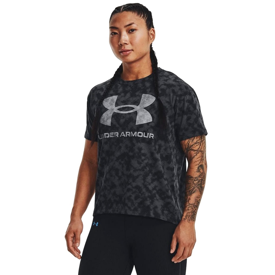 UNDER ARMOUR UA LOGO AOP HEAVYWEIGHT SS 1376742-001 Μαύρο