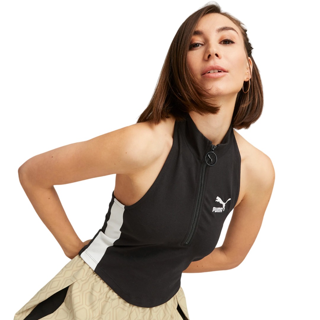 PUMA T7 TREND 7ETTER HALF-ZIP MOCK NECK TEE 538307-01 Μαύρο