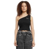 KARL KANI CHEST SIGNATURE ESSENTIAL ASYMMETRIC RIB TOP KW-TP031-001-01-BLACK Black Image 