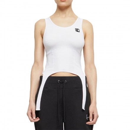 KARL KANI OG CORSET RIB TOP KW241-002-2-WHITE Λευκό