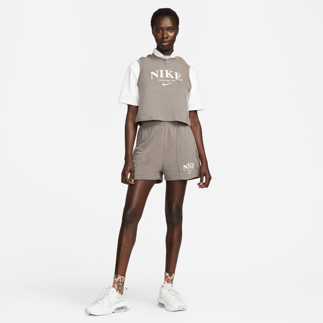NIKE W NSW FT FLC SHORT GFX  DV0341-289 Γκρί