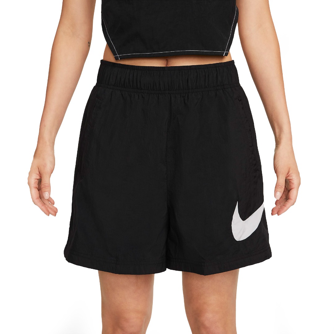 NIKE W NSW ESSNTL WVN HR SHORT HBR DM6739-010 Μαύρο