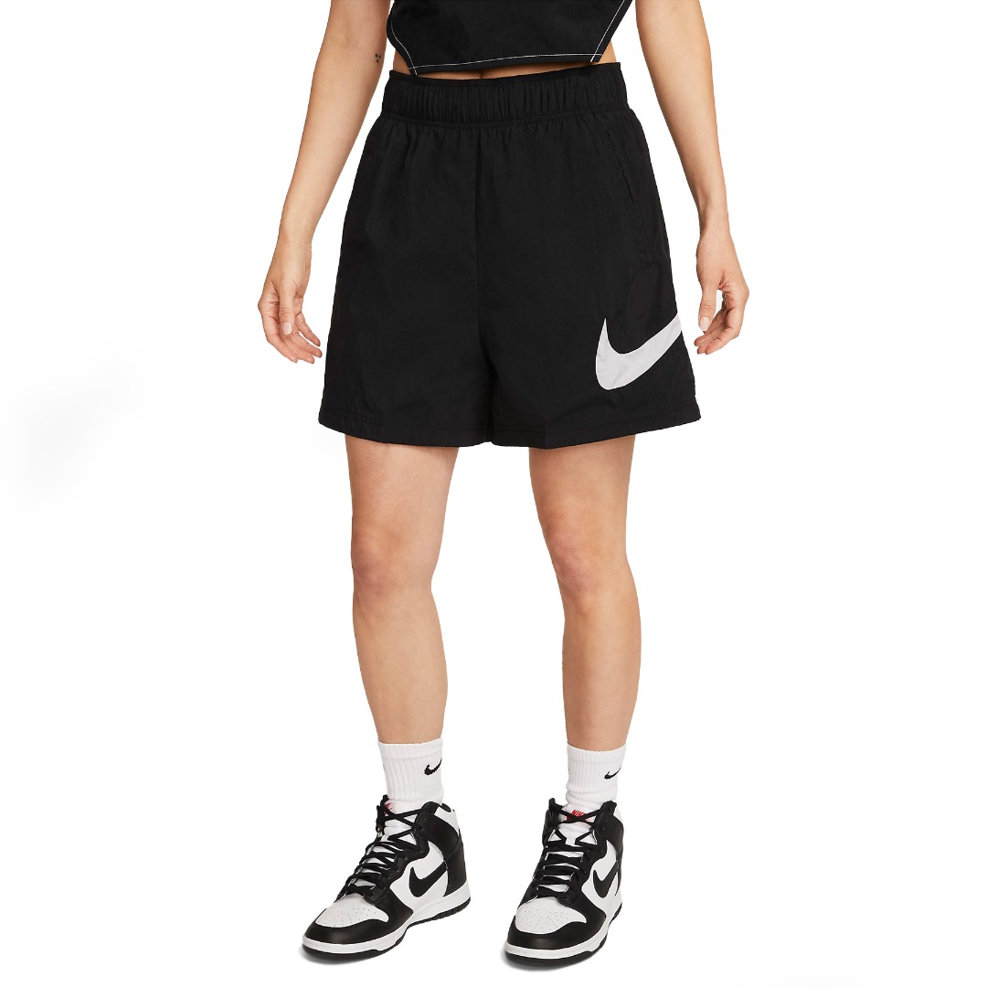 NIKE W NSW ESSNTL WVN HR SHORT HBR DM6739-010 Μαύρο