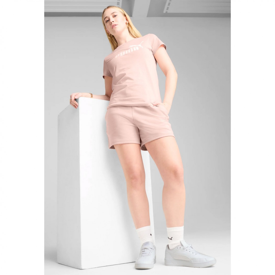 PUMA ESS SMALL NO. 1 LOGO 5 HIGH-WAIST SHORTS TR 682441-26 Ροζ