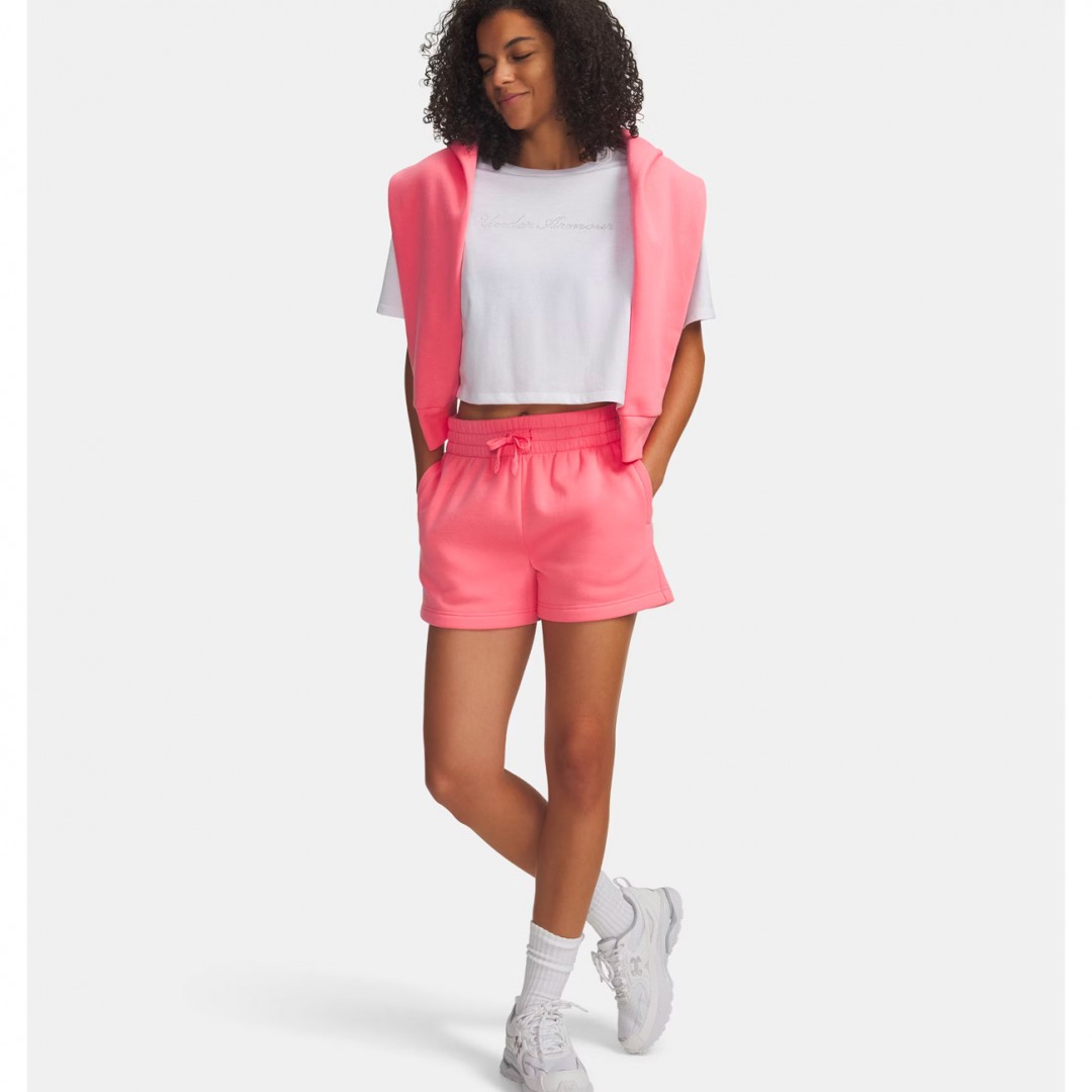 UNDER ARMOUR RIVAL FLEECE SHORT 1382723-600 Fuchsia