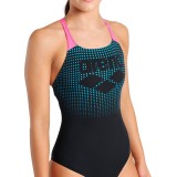 ARENA WOMENS ARENA FOGGY DOTS SWIMSUIT SWIM 007986-590 Black Image 2