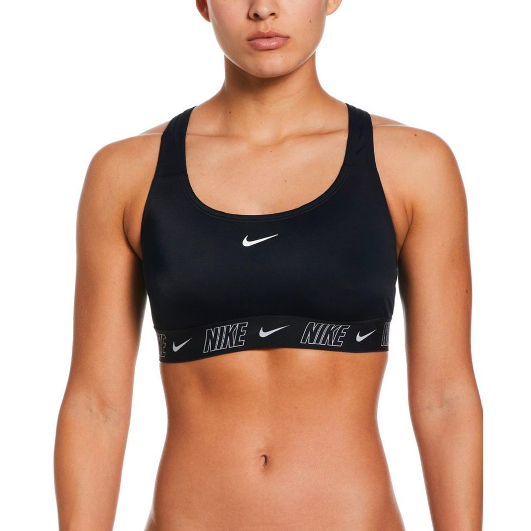NIKE LOGO TAPE RACERBACK BIKINI TOP NESSD188-001 Black