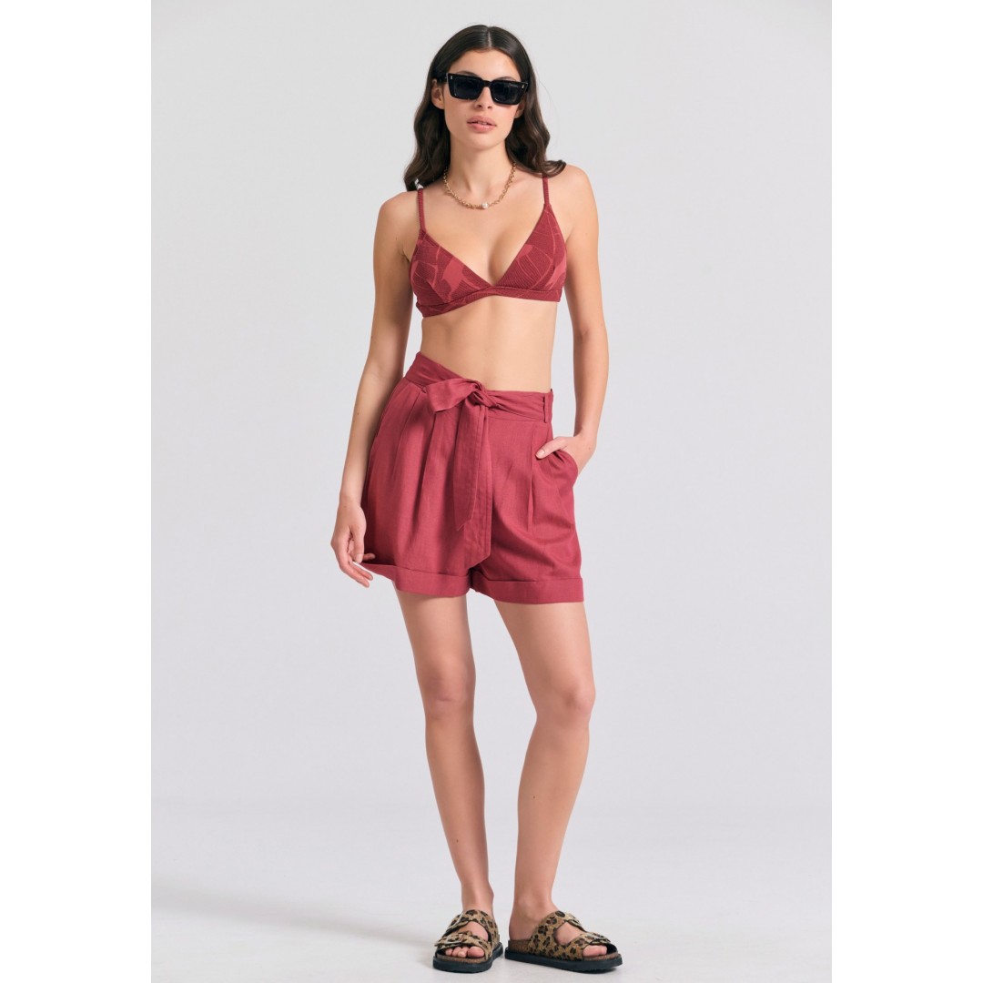 FUNKY BUDDHA TOP FBL011-117-16T-EARTH RED Μπορντό