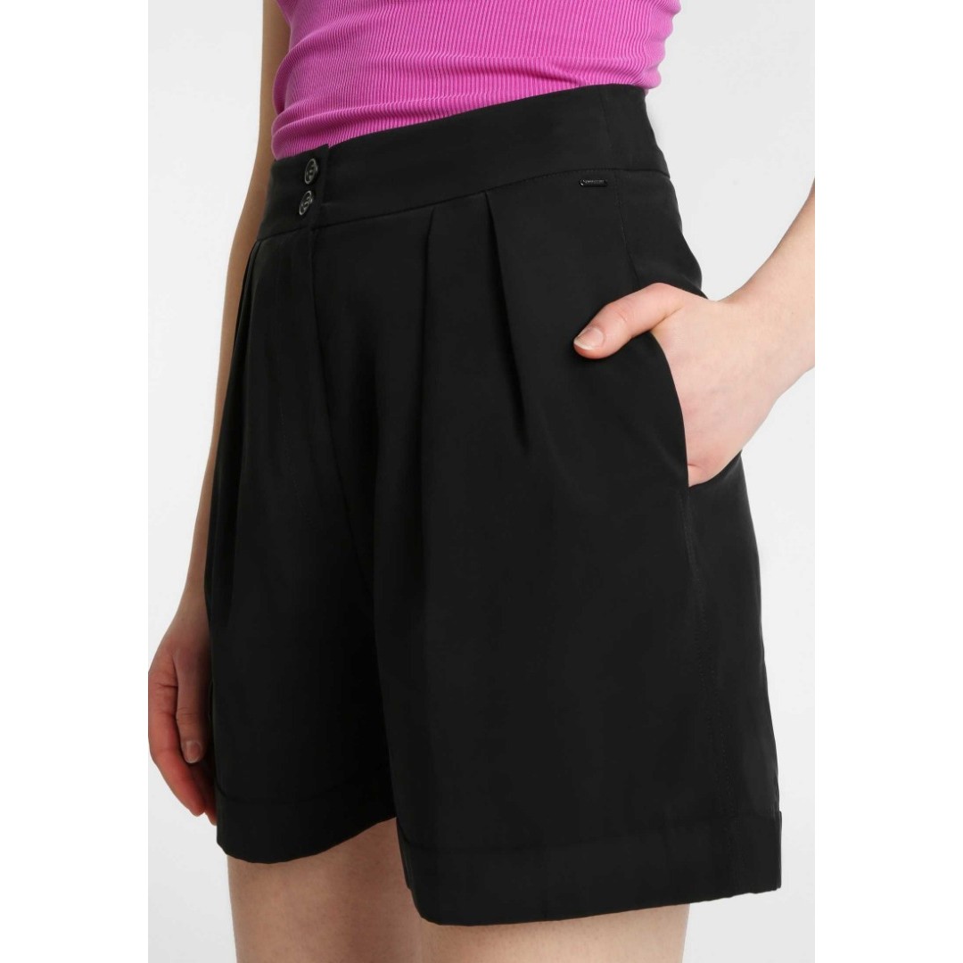 FUNKY BUDDHA HIGH RISE SHORTS FBL110-03119-BLACK Black