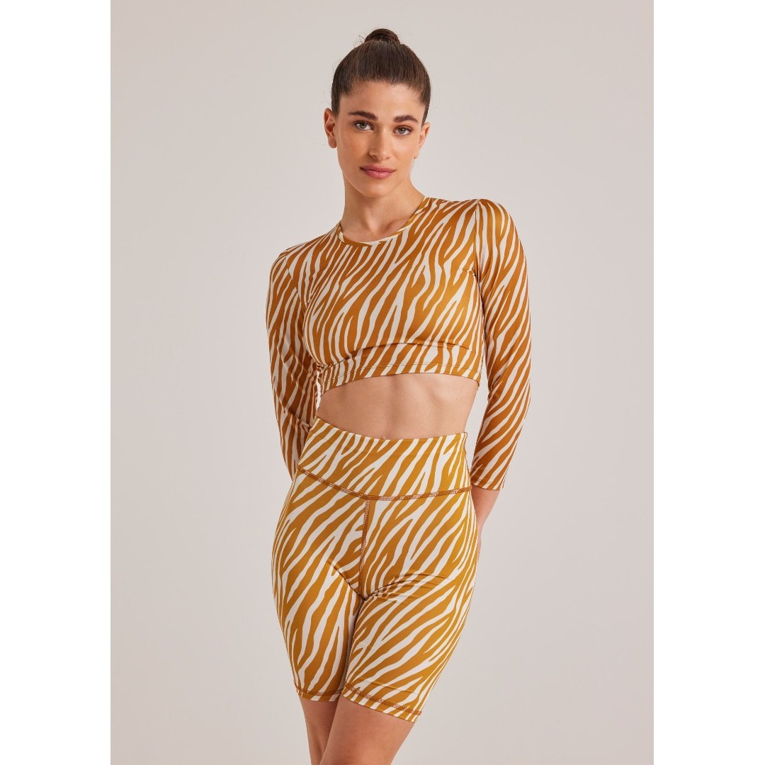 BAYA BIKER LEGGING ZEBRA PRINT 4332B-BROWN Brown