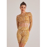 BAYA BIKER LEGGING ZEBRA PRINT 4332B-BROWN Brown Image 0