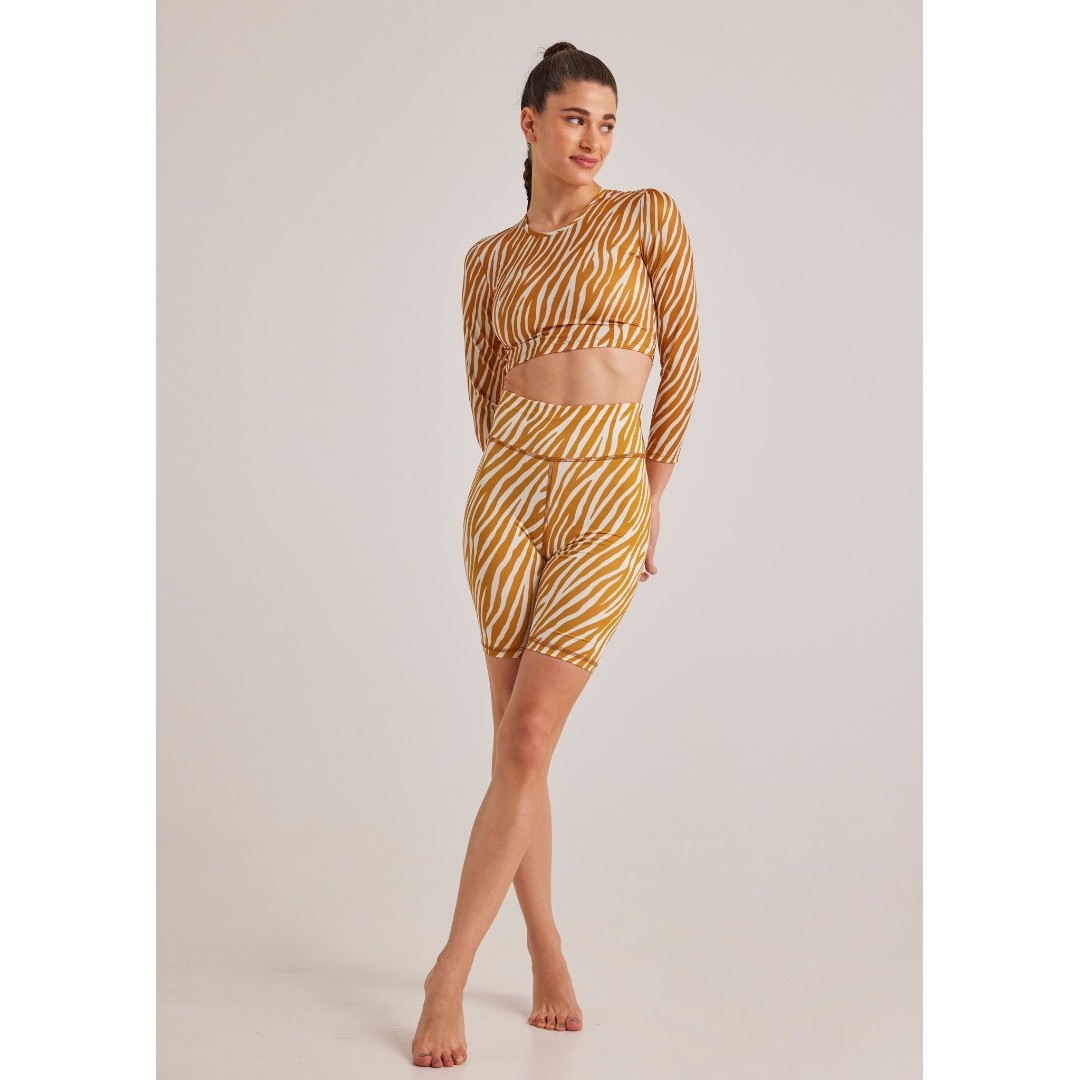 BAYA BIKER LEGGING ZEBRA PRINT 4332B-BROWN Brown