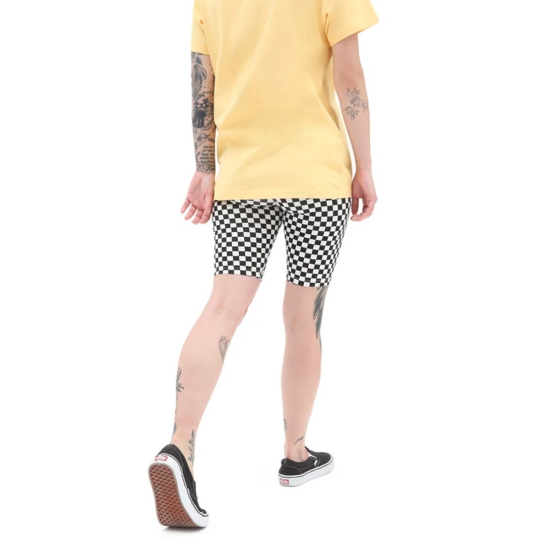 VANS WM FLYING V PRINT LEGGING SHORT CHECKERBOARD VN0A7PNE56M-56M White-Black