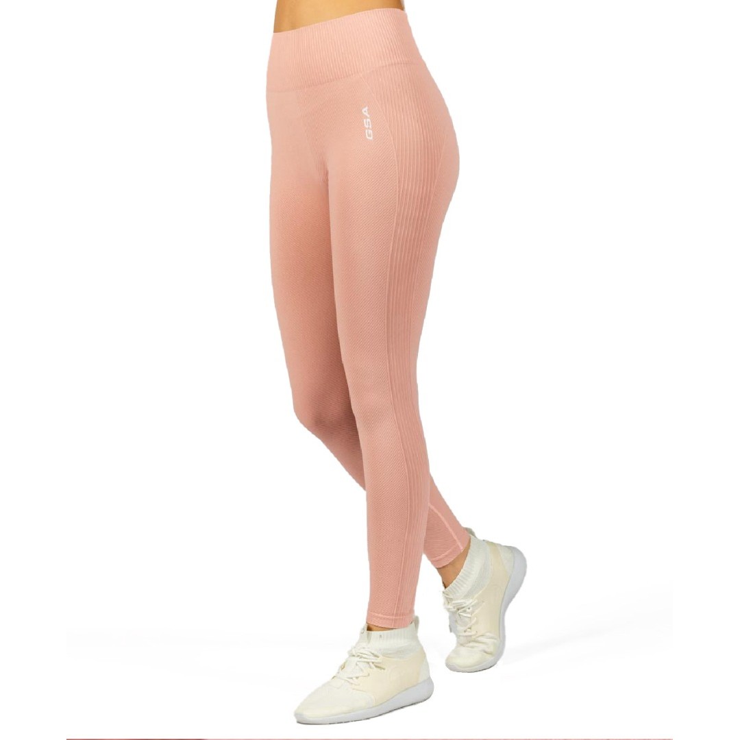 GSA R3 SEAMLESS RIBBED 7/8 PERFORMANCE LEGGINGS 1721107002-BABY PINK Pink