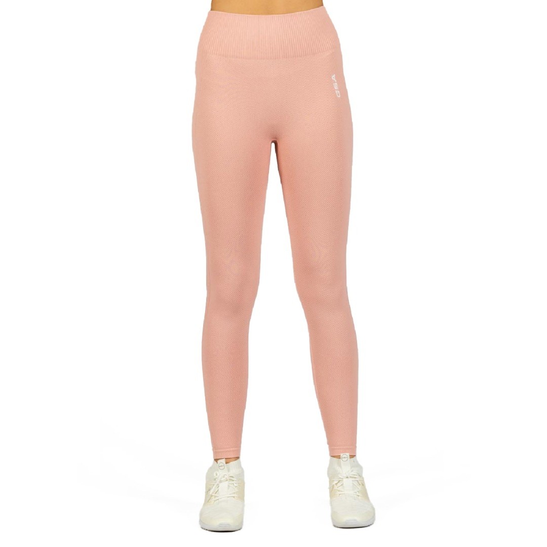GSA R3 SEAMLESS RIBBED 7/8 PERFORMANCE LEGGINGS 1721107002-BABY PINK Pink